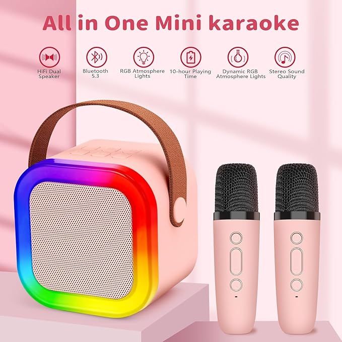 Portable Karaok sound system with 2 Wireless Mike